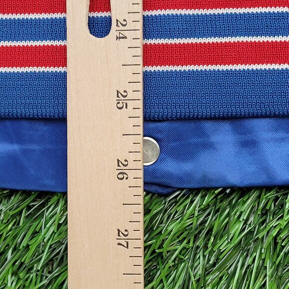 Vintage 80s New York Giants Varsity Bomber Jacket L/XL Chalk-Line Retro NFL Crop - Picture 12 of 15